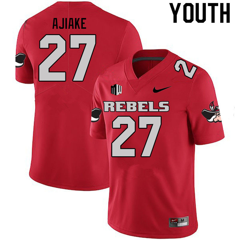 Youth #27 Austin Ajiake UNLV Rebels College Football Jerseys Sale-Scarlet - Click Image to Close